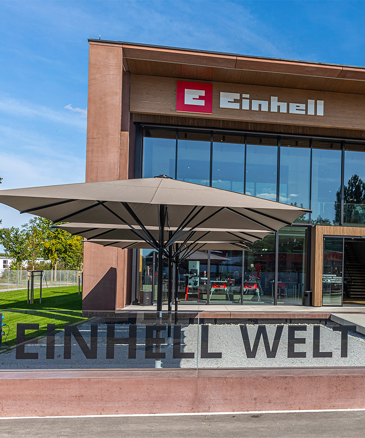 Außenansicht der Einhell Welt.