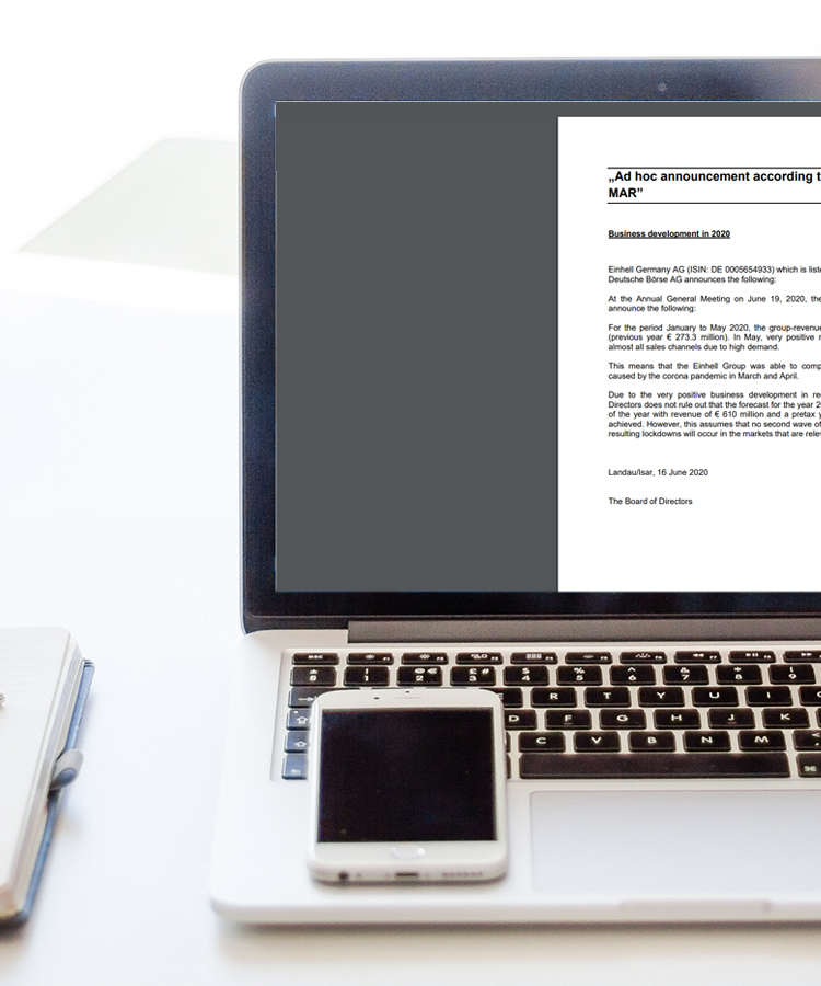 Picture of an AD-Hoc Announcements displayed on a laptop.