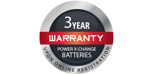 Three-year battery warranty on our Einhell Power-X-Change batteries.