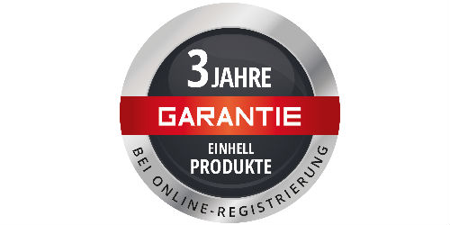 Drei Jahre Produktgarantie auf unsere Einhell Power X-Change-Produkte.