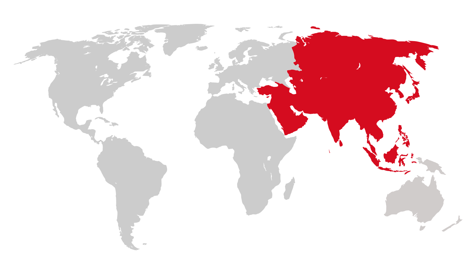 World map with Asia highlighted